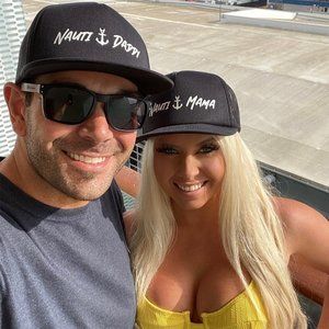 DIRTY REBEL SET OF 2 "NAUTI MAMA & NAUTI DADDY" TRUCKER HATS CRUISE HAT